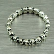 Load image into Gallery viewer, Sterling silver eternity ring of tiny flowers