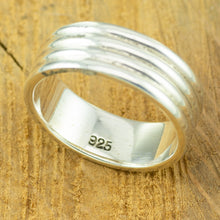 Load image into Gallery viewer, Men&#39;s four banded silver ring