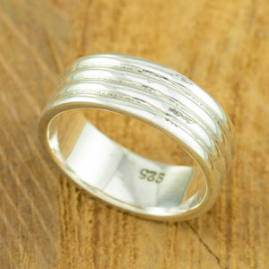 Men's Silver Banded Ring
