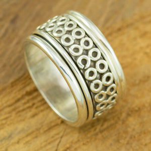 Heavy sterling silver mens spinner ring