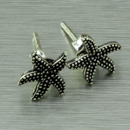 Starfish oxidised silver studs