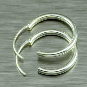 Sterling silver 20mm hoop earrings.