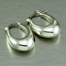 Load image into Gallery viewer, Small chunky silver hoops.