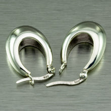 Load image into Gallery viewer, Small chunky silver hoops.