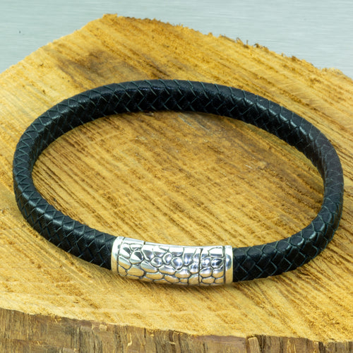 Leather and silver Balinese bracelets