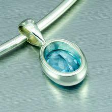 Load image into Gallery viewer, Classic Oval, Blue Topaz Necklace, 925 Sterling Silver