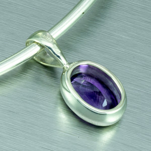 Amethyst sterling silver pendant